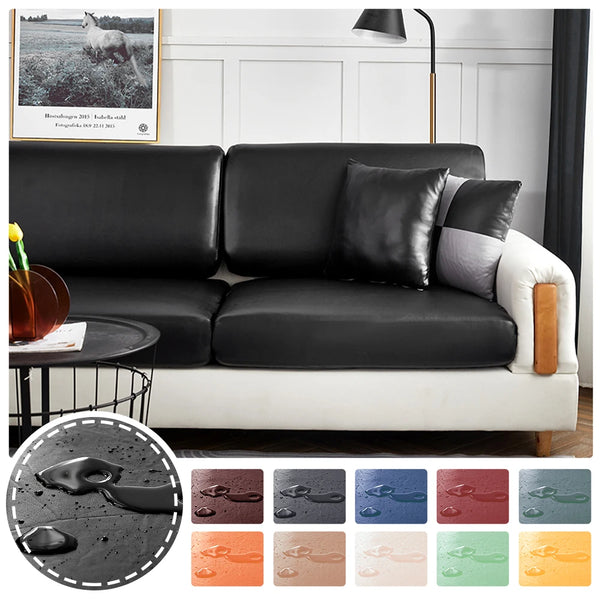 Waterproof PU Leather Sofa Seat Cushion Covers for Living Room Furniture Protector Stretch L-shaped Corner Sofa Slipcovers