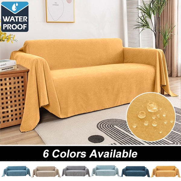 Waterproof Sofa Throw Cover Blanket Multipurpose Solid Color Furniture Cover Durable Fabric Dust-proof Anti-scratch