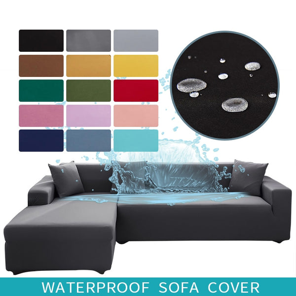 Waterproof Sofa Covers 1/2/3/4 Seats Elastic Solid Couch Cover L Shaped Sofa Cover Protector Bench Covers