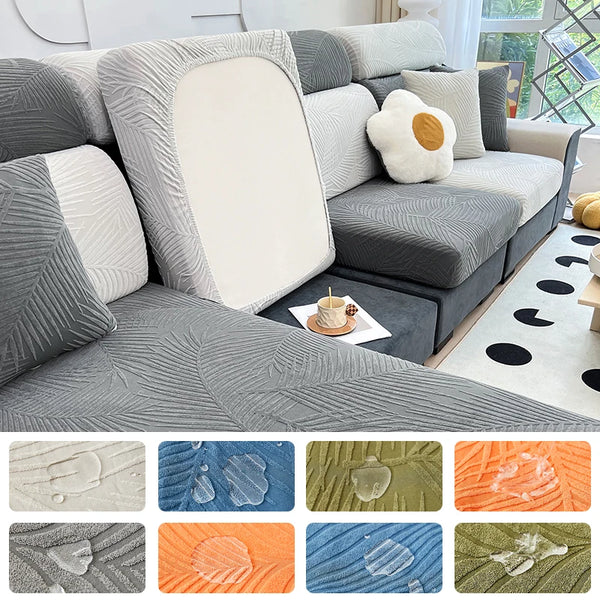 Waterproof Sofa Seat Cushion Cover Jacquard Stretch Furniture Protector for Pets Kids Sectional Couch Protector Covers
