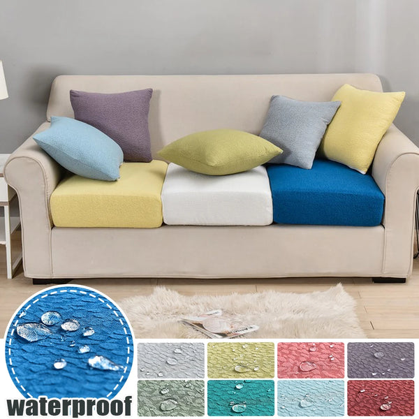 Waterproof Solid Color Sofa Seat Covers Stretch Anti-dust Sofa Cushion Cover Slipcover