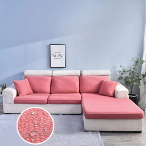 Waterproof Solid Color Pink Sofa Seat Covers