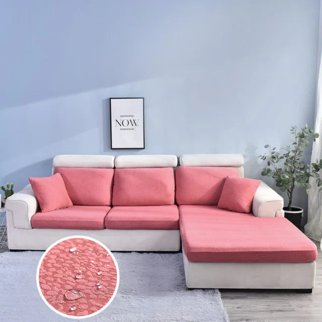 Waterproof Solid Color Pink Sofa Seat Covers Stretch Anti-dust Pink Sofa Cushion Cover Slipcover