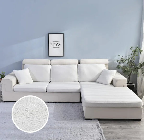 Waterproof Solid Color White Sofa Seat Covers Stretch Anti-dust Sofa Cushion Cover Slipcover