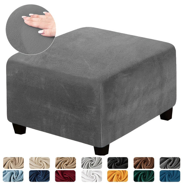 Stretch Velevt Stool Slipcover Square Ottoman Cover Footstool Cover Furniture Protector