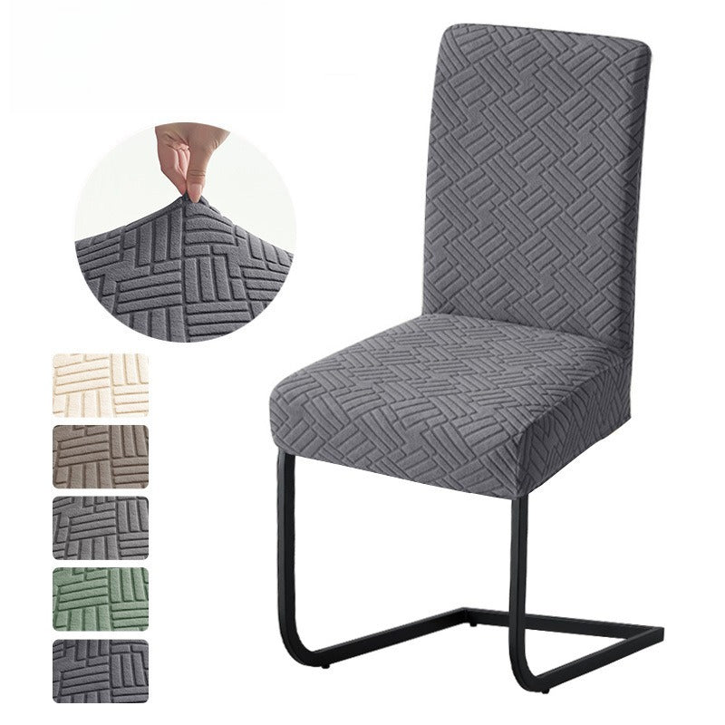 Geometric Jacquard Stretch Chair Covers for Cantilever Dining Chairs