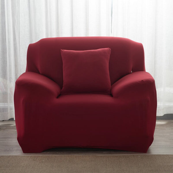 Solid Color Armchair Sofa Covers for Living Room Stretch Slipcovers Elastic Material Couch Corner Sofa Cover Double-seat Three-seat