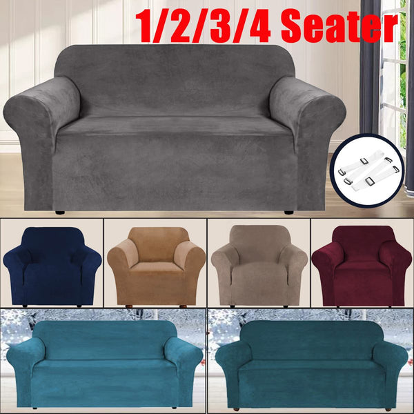 high-quality 1/2/3/4Seater Velvet Plush Sofa Cover Living Room Sectional Couch Cover Elastic Case Sofa Slipcover Stretch Recliner Chair Cover