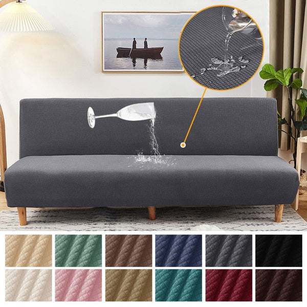 Waterproof Sofa Bed Cover Armless Sofa Cover For Living Room Plaid Straight Sofa Cover Slipcover Futon Cover For Home