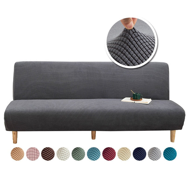 15 Colors Polar Fleece Fabric Armless Cover Sofa Bed Cover Without Armrest Stretch Slipcover Folding Furniture Decoration Bench Covers