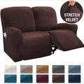 6Pcs/Set Velvet  Recliner Sofa Covers Velvet Stretch High Grade Reclining Couch Covers For 2 Cushion Sofa Home Decor Covers Fit Soft Washable