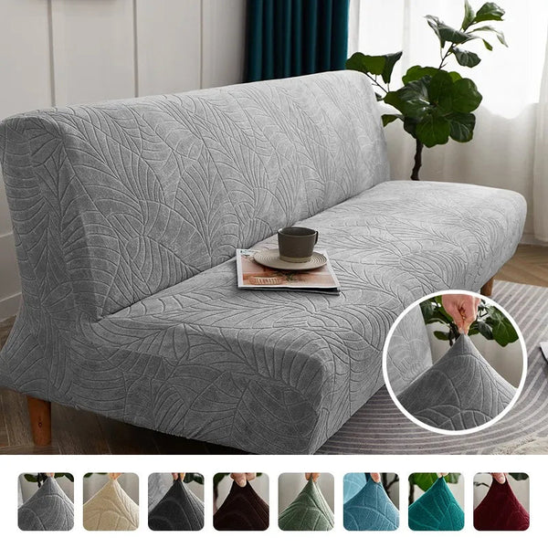 Delicacy Jacquard Sofa Bed Cover Strecth Armless Sofa Cover For Living Room Modern Futon Cover Washable Sofa Covers For Home Hotel