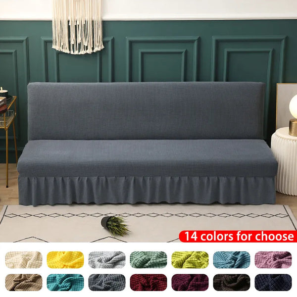Elastic Solid Color Skirt Sofa Bed Cover Armless Stretch Sofa Covers Folding Sofa Skirt Cover Couch Slipcovers Four Seasons Home