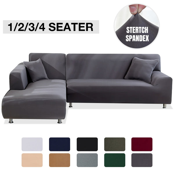Elastic Stretch Sofa Cover 1/2/3/4 Seat Slipcover Couch Covers Corner Furniture Slipcover for Universal Sofas Livingroom Sectional L Shaped Slipcover