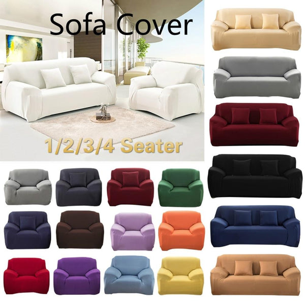 Elastic White Sofa Cover Stretch Tight Wrap All-inclusive Sofa Covers Couch Cover Chair Sofa Cover Couch Case 1/2/3/4 seater Slipcovers
