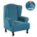 Velvet Elastic Wing Armchair Slipcover Velvet Plush Wing Back Chair Sofa Cover Plush Stretch Washable Removeble Furniture Protector