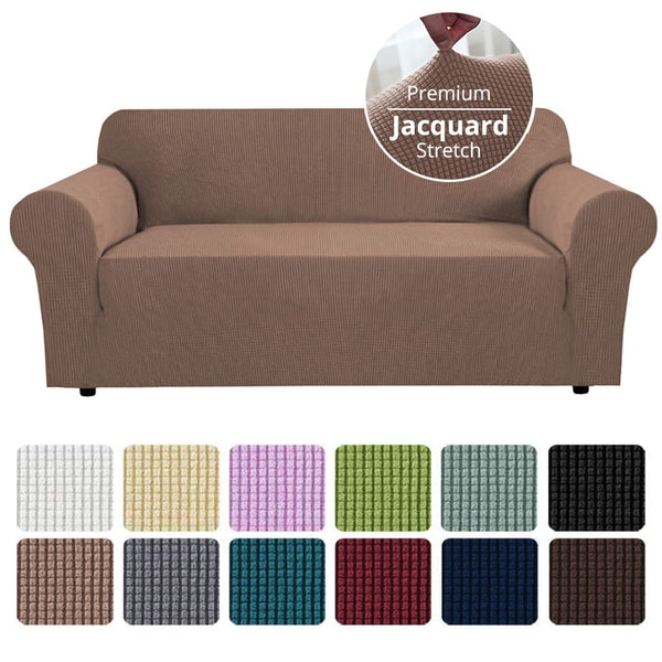 Jacquard Stretch Sofa Cover Elastic Sofa Slipcover Sectional Couch Cover Furniture Protector 1/2/3/4 Seater Thick Sofa Protector
