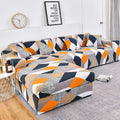 Square Lattice Printed L Shape Sofa Covers for Living Room Sofa Protector Printed Elastic Sretch Covers