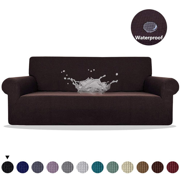 Sofa Cover Waterproof Solid Color High Stretch Slipcover All-inclusive Elastic Couch Settee Cover Sofa Covers Couch Cover Slipcover 1/2/3/4 Seaters