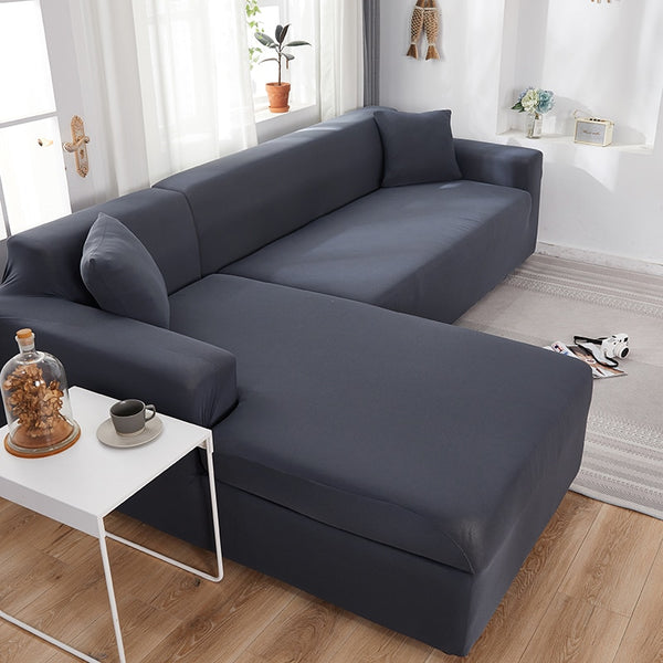 Plain Corner Sofa Covers Elastic Spandex Couch Cover Stretch Slipcovers Corner Sofa Covers L Shape Sofa Need Buy 2pcs Sofa Cover