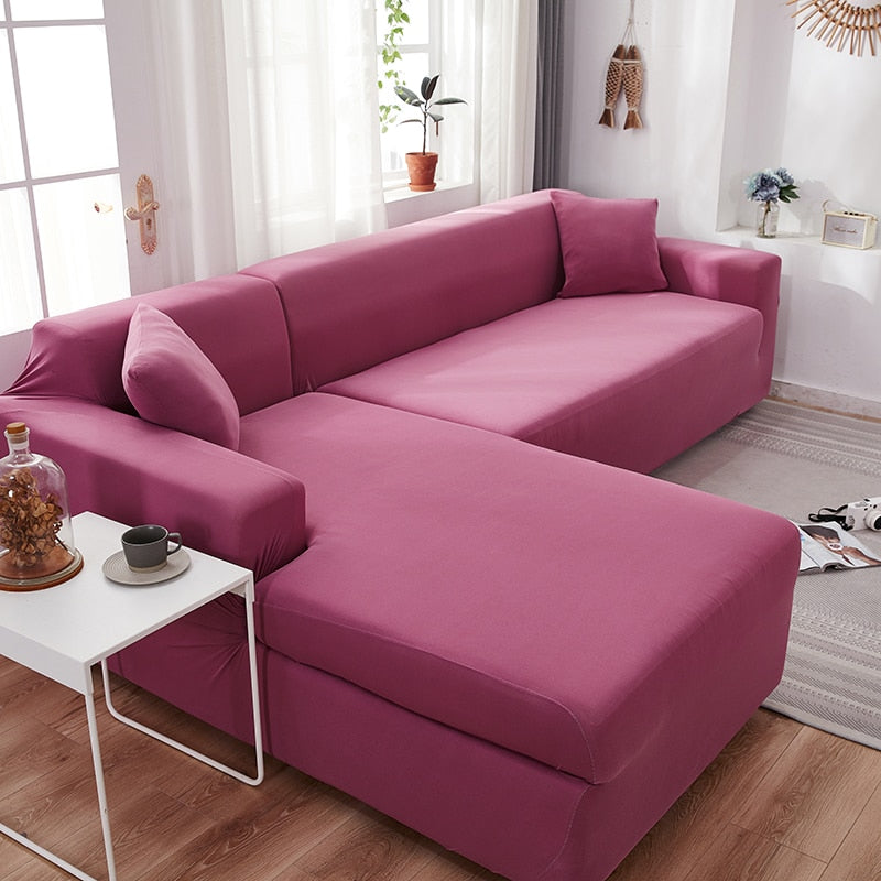 Plain Corner Sofa Covers Elastic Spandex Couch Cover Stretch Slipcovers