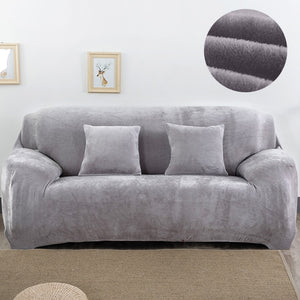 Plush Fabric Sofa Cover Thick Slipcover