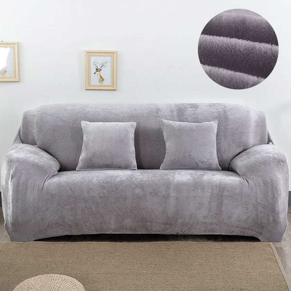 Plush Fabirc Sofa Cover 1/2/3/4 Seater Thick Slipcover Couch Sofacovers Stretch Elastic Sofa Covers UK Towel Wrap Covering