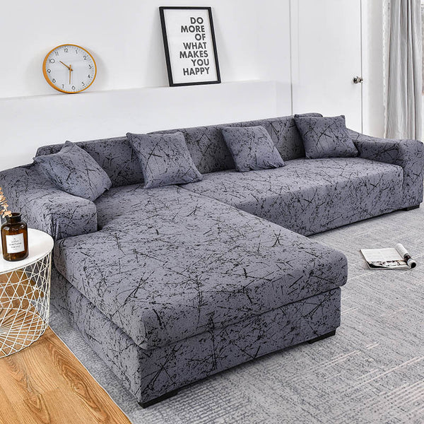 Elastic Sofa Cover Prints Sofa Cover Geometric Couch Cover Elastic Cover Pets Printed Flower Slipcovers Corner L Shaped Chaise Longue Sofa Slipcover