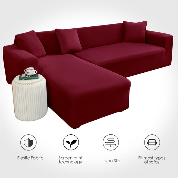 Sofa Cover Spandex Solid Color Elastic Corner Sofa Slipcover Chair cover 1/2/3 Seater Stretch Sofa Cover Slipcovers Elastic All-inclusive Couch Case