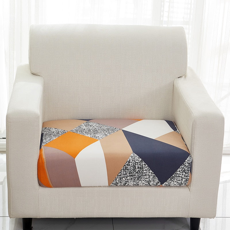 Sofa Seat Cushion Cover Elastic Solid Floral Printing Colorful Pet Kids Furniture Protector Stretch Couch Cushion Covers Washable Removable Slipcover
