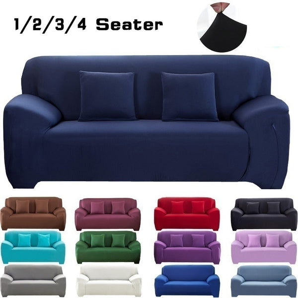 Solid Color Elastic Sofa Cover Spandex Modern Polyester 1/2/3/4 Seater Covers Corner Sofa Couch Slipcover Chair Protector L Shape