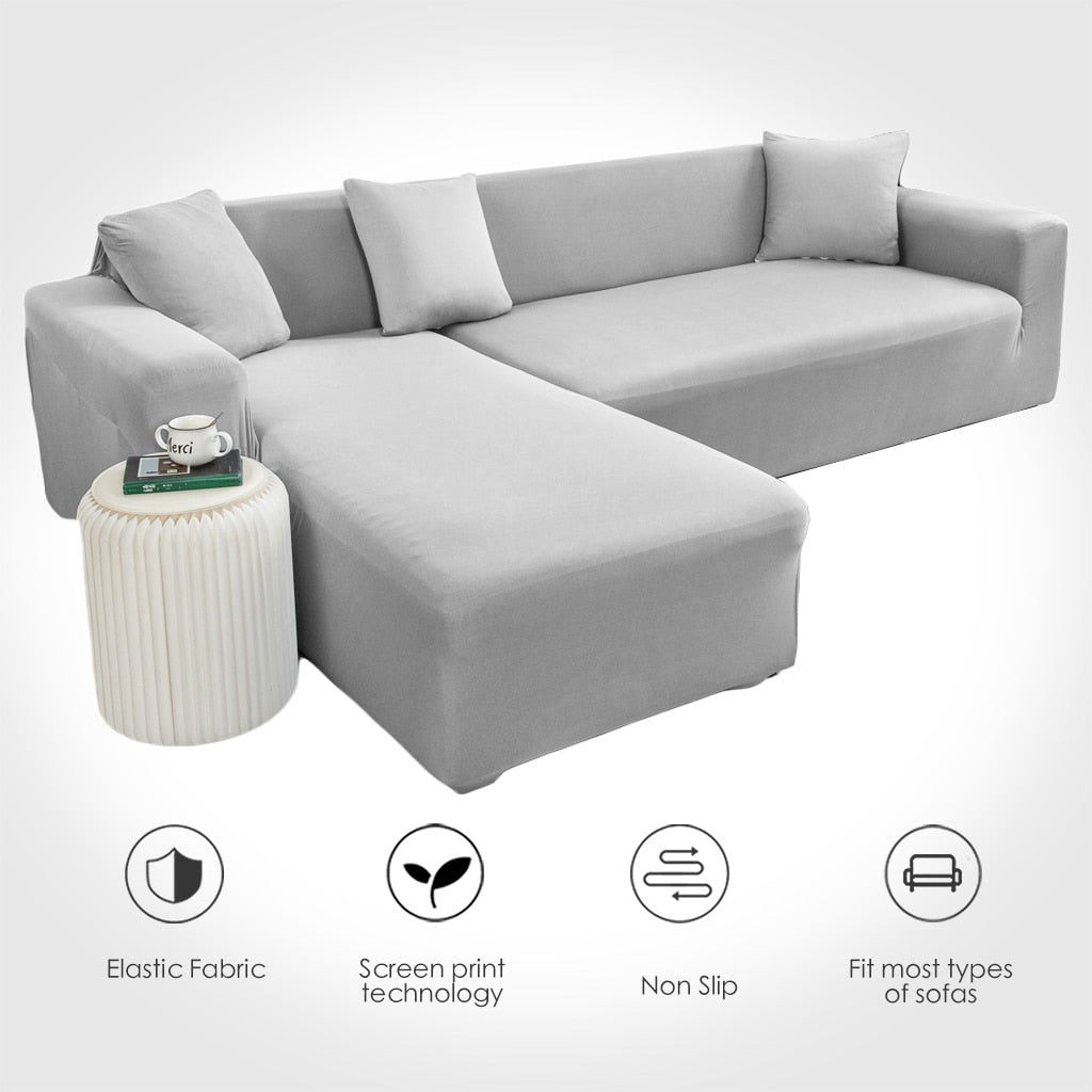 Solid Color Big Elasticity Sofa Cover