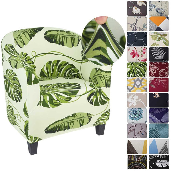 Spring Printed Elastic Tub Chair Cover Couch Tub Club Chair Cover Stretch Sofa Slipcover Furniture Single Seater Couch Banquet Armchair Cover