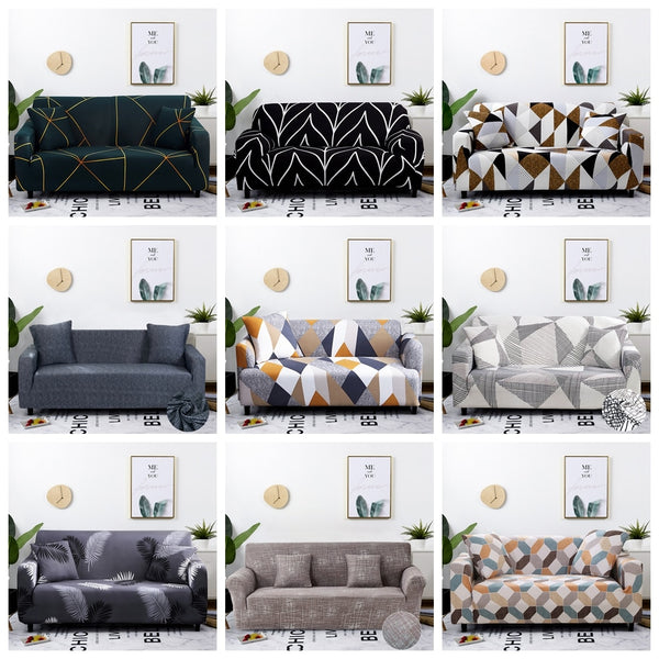 Stretch Plaid Sofa Slipcover Elastic Sofa Covers Corner L Shaped Covers Sectional Sofa Cover Couch Cover 1/2/3/4 Seater Armchair Cover