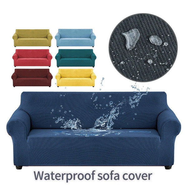 Waterproof/Dustproof Sofa Covers Couch Cover Fleece Solid Color Sectional Sofa Covers Elastic Stretch L Shape Sofa Seat Covering Settee