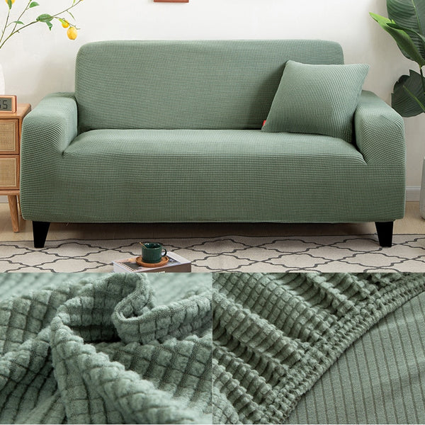 Thick Sofa Protector Jacquard Solid Printed Sofa Couch Cover Corner Sofa Slipcover L Shape Elastic Sofa Slipcover Furniture Protector 1/2/3/4 Seater